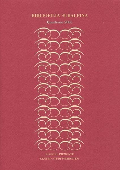 Bibliofilia subalpina. Quaderno (2005) - copertina