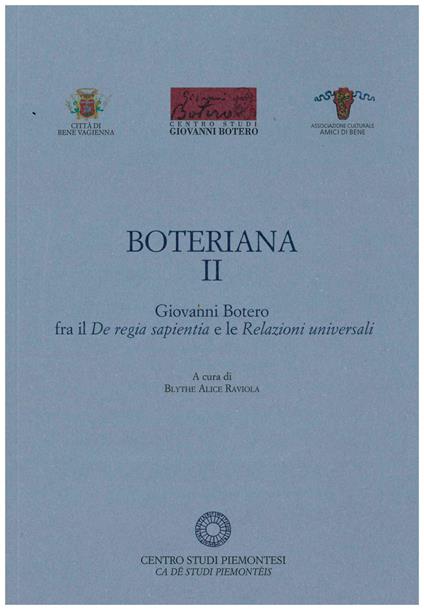 Boteriana. Vol. 2: Giovanni Botero fra il «De regia sapientia» e le «Relazioni universali» - copertina