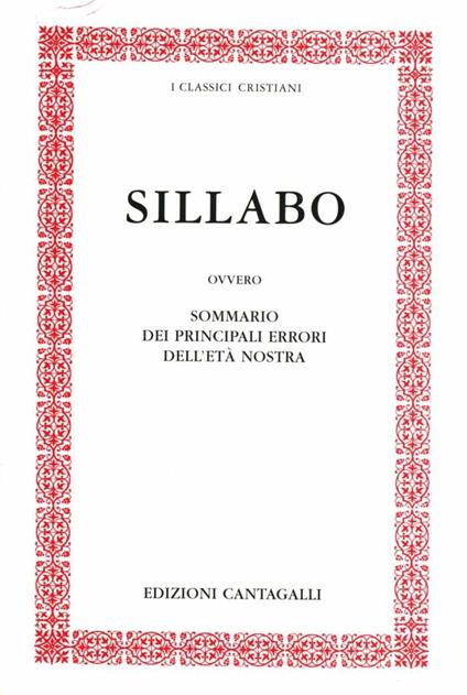 Sillabo. Sommario dei principali errori della nostra età - copertina