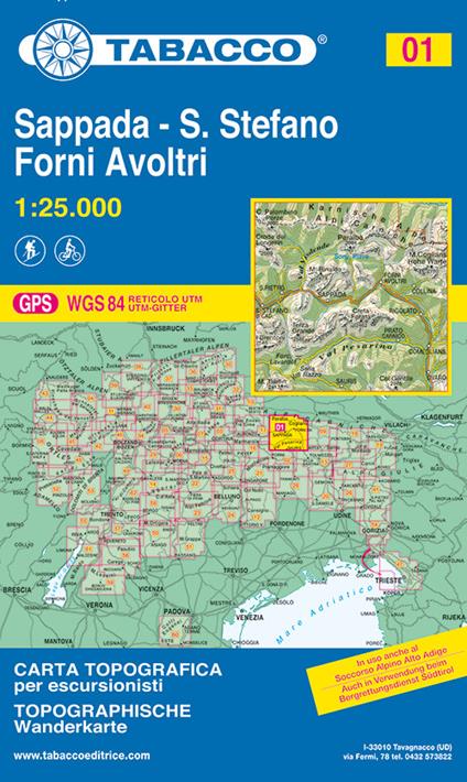 Sappada. S. Stefano. Forni Avoltri 1:25.000 - copertina