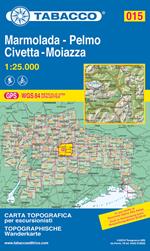 Marmolada. Pelmo. Civetta. Moiazza. Carta topografica 1:25.000