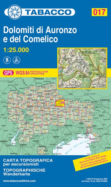 Dolomiti di Auronzo e del Comelico 1:25.000 - copertina