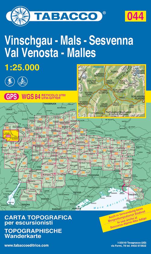 Val Venosta. Sesvenna-Vinschgau. Sesvenna 1:25.000 - copertina