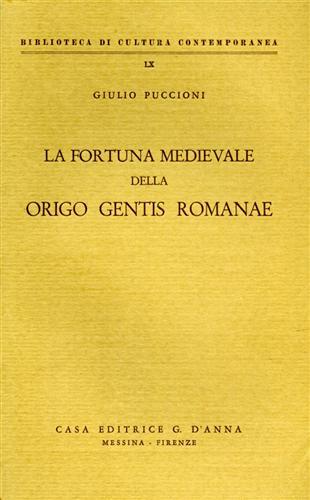 La fortuna medievale della Origo gentis Romanae - Giulio Puccioni - copertina