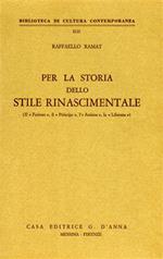 Per la storia dello stile rinascimentale