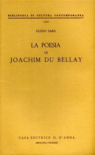 La poesia di Joachim du Bellay - Guido Saba - copertina