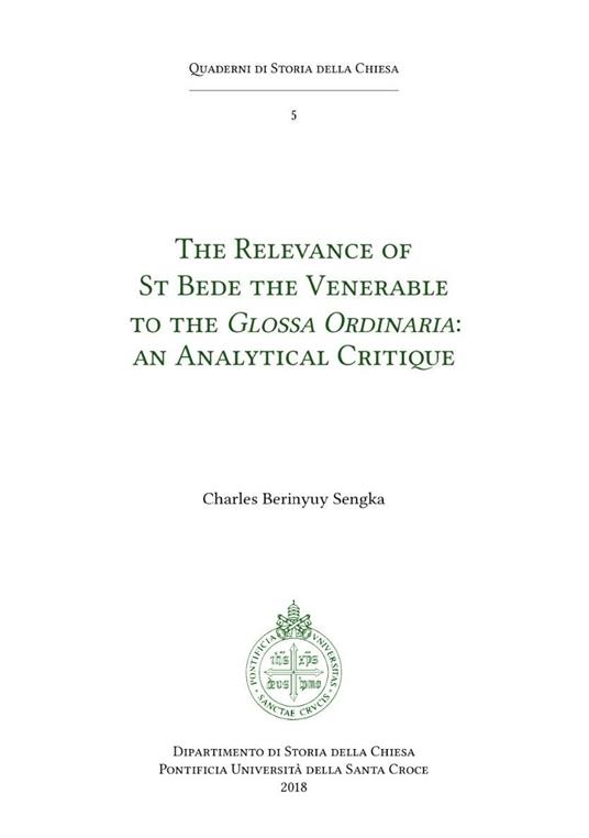 The Relevance of St Bede the Venerable to the Glossa Ordinaria