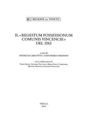 Il regestum possessionum comunis Vinciencie del 1262 - copertina