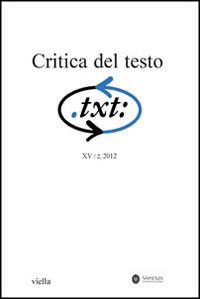 Critica del testo. Vol. 2 - copertina