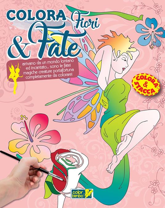 Colora fiori e fate. Ediz. illustrata - copertina