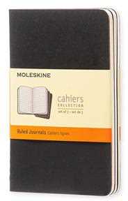 Cartoleria Quaderno Cahier Journal Moleskine pocket a righe nero. Black. Set da 3 Moleskine