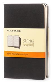 Quaderno Cahier Journal Moleskine pocket a righe nero. Black. Set da 3 -  Moleskine - Cartoleria e scuola