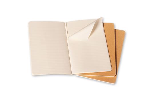 Quaderno Cahier Journal Moleskine pocket a righe beige. Kraft Brown. Set da 3 - 2