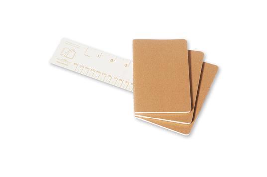 Quaderno Cahier Journal Moleskine pocket a righe beige. Kraft Brown. Set da 3 - 3