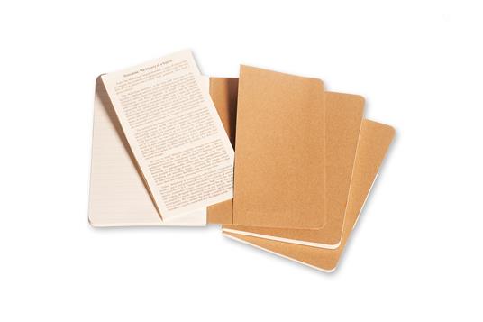 Quaderno Cahier Journal Moleskine pocket a righe beige. Kraft Brown. Set da 3 - 4