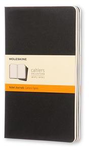 Quaderno Cahier Journal Moleskine large a righe nero. Black. Set da 3