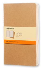Quaderno Cahier Journal Moleskine large a righe beige. Kraft Brown. Set da 3 - 2