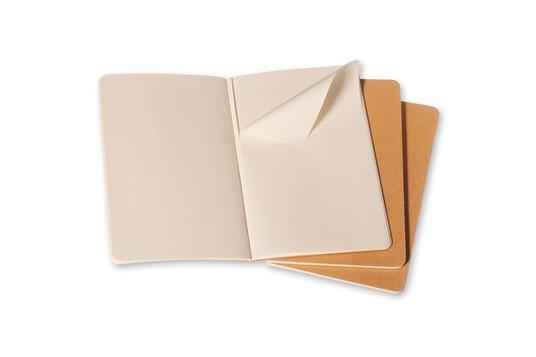 Quaderno Cahier Journal Moleskine large a righe beige. Kraft Brown. Set da 3 - 3