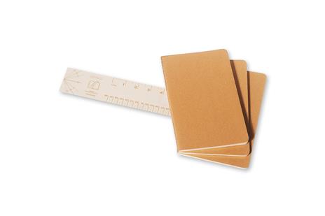 Quaderno Cahier Journal Moleskine large a righe beige. Kraft Brown. Set da 3 - 4