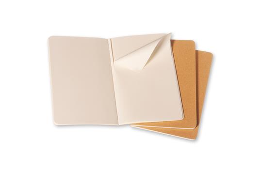Quaderno Cahier Journal Moleskine large a pagine bianche beige. Kraft Brown. Set da 3 - 2