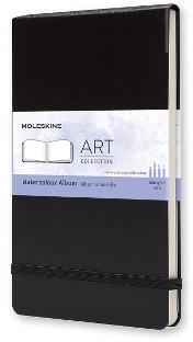 Album per acquerelli Art Watercolor Album Moleskine large copertina rigida nero. Black