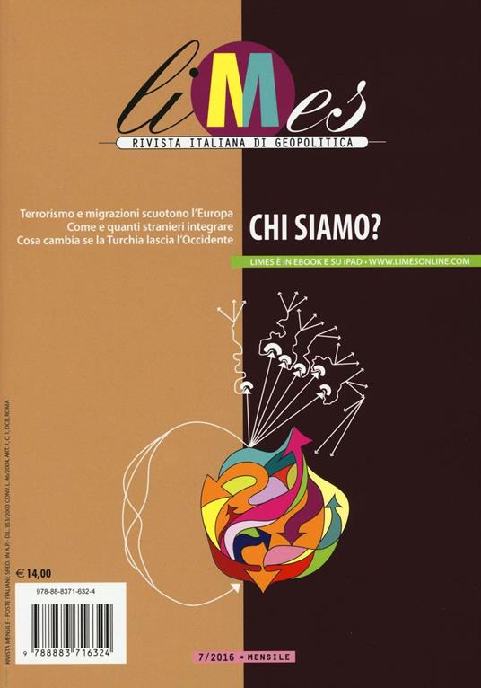 Limes. Rivista italiana di geopolitica (2016). Vol. 7: Chi siamo? - copertina