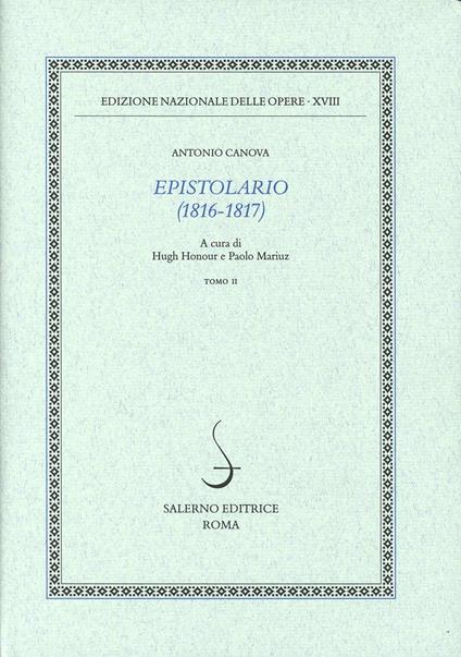 Epistolario (1816-1817). Vol. 2: 1817 - Antonio Canova - copertina