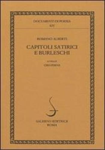 Capitoli satirici e burleschi - Romano Alberti - copertina