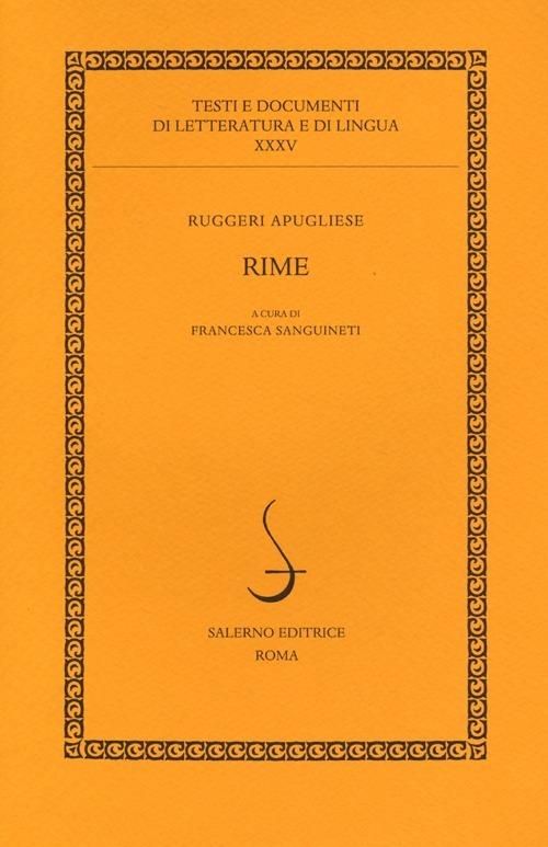 Rime - Ruggeri Apugliese - copertina