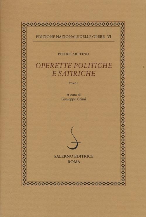 Operette politiche e satiriche. Vol. 6\1 - Pietro Aretino - copertina