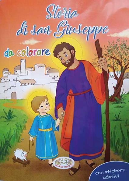Storia di san Giuseppe da colorare. Con adesivi - copertina