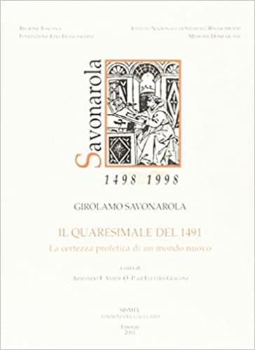 Il quaresimale del 1491 - Girolamo Savonarola - copertina