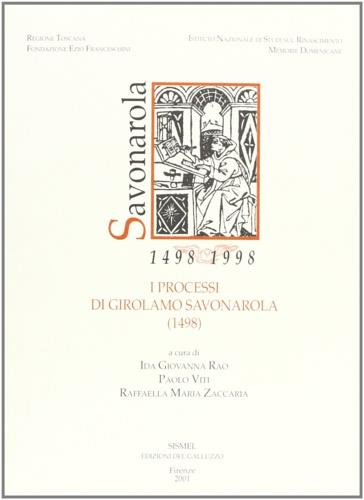 I processi di Girolamo Savonarola (1498) - copertina