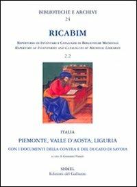 RICABIM. Repertorio di inventari e cataloghi di biblioteche medievali dal secolo VI al 1520 - copertina