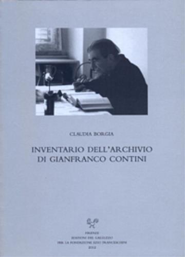 Inventario dell'archivio di Gianfranco Contini - Claudia Borgia - copertina