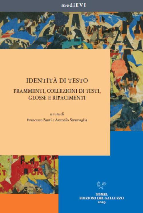 Identità di testo. Frammenti, collezioni di testi, glosse e rifacimenti - copertina