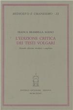 L'edizione critica dei testi volgari