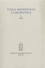 Italia medioevale e umanistica. Vol. 5: Manoscritti e stampe dell'umanesimo