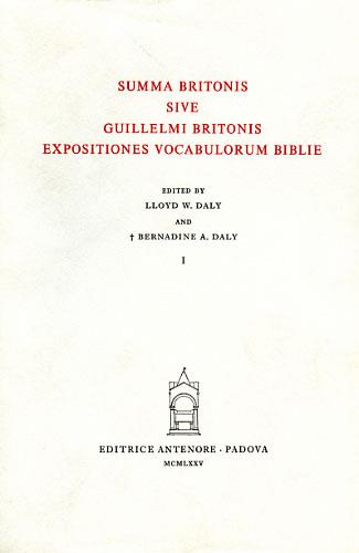 Summa Britonis sive Expositiones vocabulorum Biblie - Guglielmo il Bretone - copertina