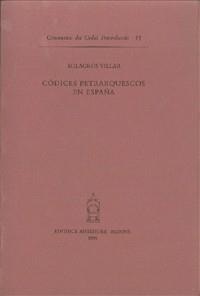 Códices petrarquescos en Espana - Milagros Villar - copertina