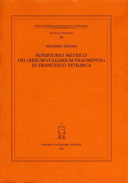 Repertorio metrico dei «Rerum vulgarium fragmenta» di Francesco Petrarca - Massimo Zenari - copertina