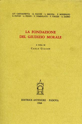 La fondazione del giudizio morale - copertina