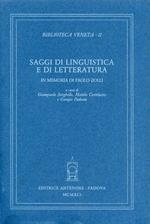 Saggi di linguistica e di letteratura in memoria di Paolo Zolli