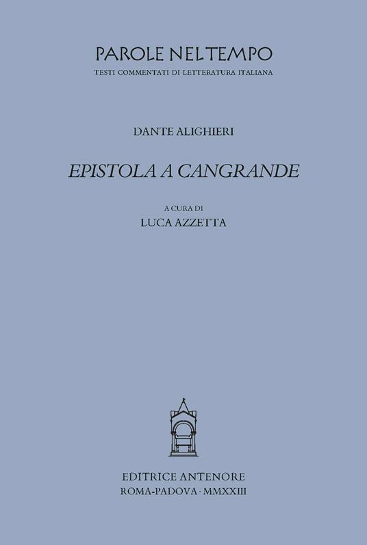 Epistola a Cangrande - Dante Alighieri - copertina