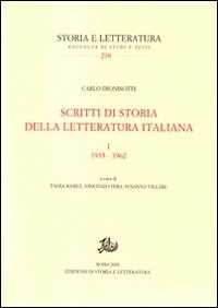 Image of Scritti di storia della letteratura italiana. Vol. 1: 1935-1962.