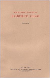 Miscellanea in onore di Roberto Cessi - copertina