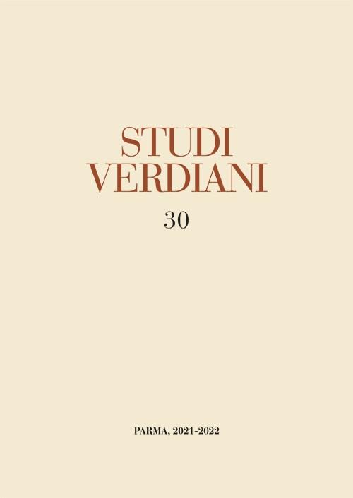 Studi verdiani. Vol. 30 - copertina