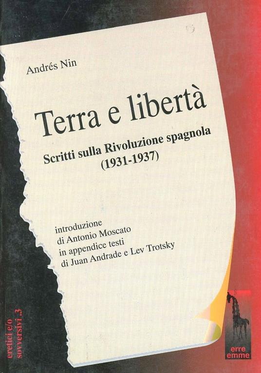 Terra e libertà. Scritti sulla rivoluzione spagnola (1931-1937) - Andrés Nin - copertina