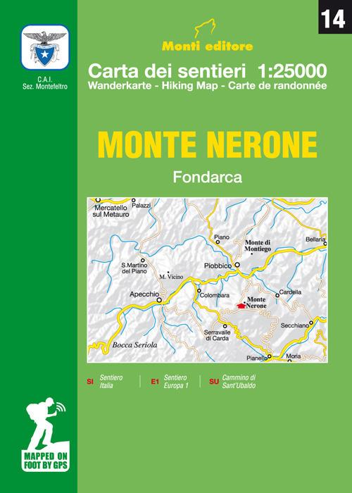 Monte Nerone. Fondarca. Carta dei sentieri 1:25.000 - Raffaele Monti - copertina