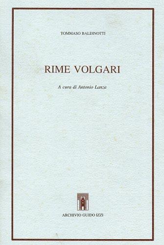 Rime volgari - Tommaso Baldinotti - copertina